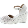 thumbnail image 2 of City Classified Queena Espadrille Platform Wedge D’orsay Pump w Sling Back & Elastic Strap, 2 of 7