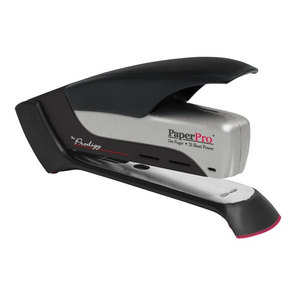 Bostitch inPOWER+28 Executive Stapler - 3 in 1 Stapler - One Finger, No Effort, Spring Powered Stapler, Black/Silver (1110)