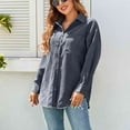 thumbnail image 3 of <p>Button Closure Blouse, Turn Down Collar Shirt Elegant  For Women For Dating</p>, 3 of 6
