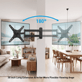 thumbnail image 3 of MountFTV Full Motion Long Arm TV Mount for 32-65" TVs, Corner TV Mount with 30" Extension, Up to 99 lbs, Max 400x400mm, TV Wall Mount with Articulating Swivel Tilt Single Stud, 3 of 9