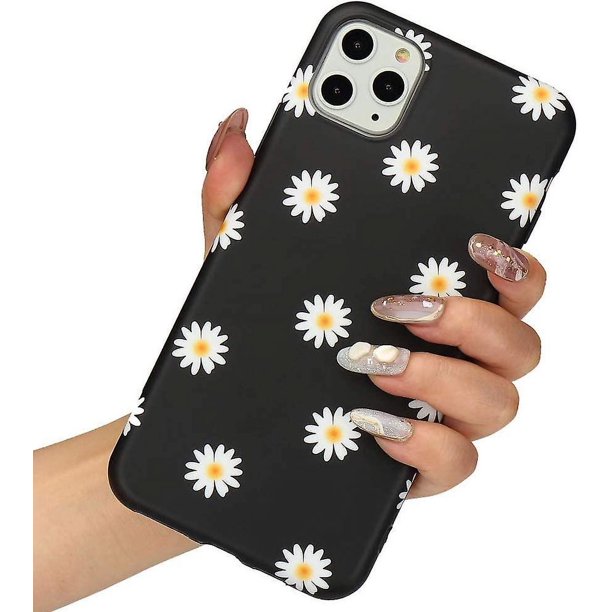 Funda para iPhone 12 Pro Max con diseño de margaritas y flores, a prueba de golpes, flexible, de silicona, ajuste delgado, lindo estampado floral, antideslizante, protector híbrido mate