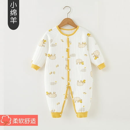 

QWZNDZGR Newborn Baby Spring Clothes Boneless Warm One-Piece Clothes Newborn Baby Spring And Autumn Air Cotton Clothes 1-9 Months 1 Year Old