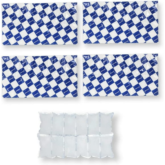 13"x7" 4 Pcs(12 Cells)Reusable Dry Ice Packs for Shipping & Storage - Long Lasting Cold Packs for Lunch Box & Coolers - Ideal for Frozen Food & Drinks