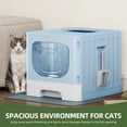 thumbnail image 5 of Uforic Large Enclosed Cat Litter Box with Mat and Litter Scoop,Cat Toilet Box with Lid Drawer Type Easy to Clean,Blue, 5 of 9
