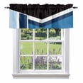 thumbnail image 2 of Modern Geometric Triangle Stripes Valances for Windows,Kitchen Valance Rod Pocket Short Curtain, Black Blue White Color Block Valance Curtain Window Valances for Bedroom Bathroom Living Room 54x18in, 2 of 9