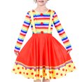 thumbnail image 1 of Girls Dress Clown Costume Halloween Carnival Of Cultures Rose Monday 4-5 Years, 1 of 7