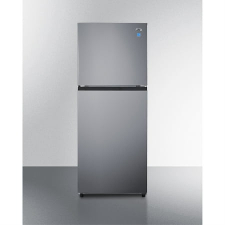 10 cu.ft. ENERGY STAR certified top mount refrigerator-freezer in a stainless steel look