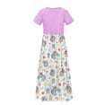 thumbnail image 6 of Uourmeti Girl's Short Sleeve Cute Koala Rainbow Print Crew Neck Loose Casual Long Maxi Dress with Pockets Toddler Girls Sundress Clothes, Size 9-10 Years, 6 of 7