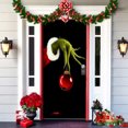 thumbnail image 3 of Accesorios de decoración para exteriores de Pesadilla antes de Navidad, cubierta de puerta navideña, telón de fondo de elfos navideños de Papá Noel, pancarta para colgar en la puerta de la casa de fie, 3 of 5