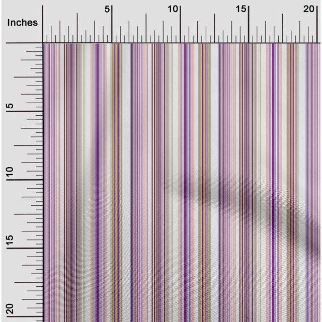 oneOone Organic Cotton Voile Fabric Multicolor Stripe Printed Fabric 1 Yard 42 Inch Wide