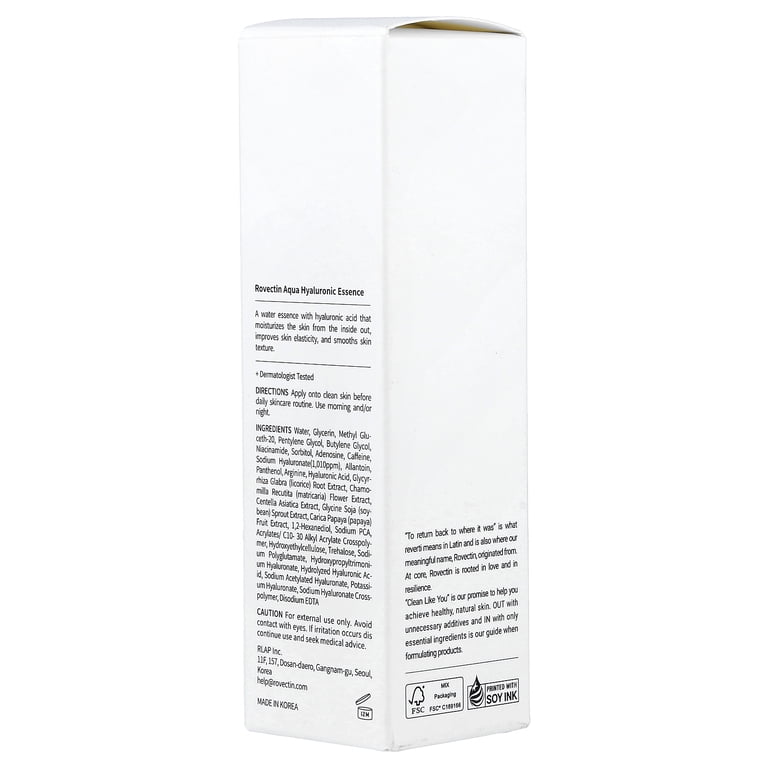 Rovectin Aqua Hyaluronic Essence, Activating Treatment Lotion for