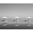 thumbnail image 2 of Anonymous 14x12 White Modern Wood Framed Museum Art Print Titled - Umbrellas by the Sea, 2 of 4