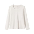thumbnail image 4 of EDHITNR Women Long Sleeve T-Shirts Basic Crew Neck Slim Fit Stretchy Athletic Yoga Top Casual Workout Running Tee White M, 4 of 7