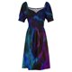 thumbnail image 5 of Vestido de manga corta teñido anudado con círculo azul Vestido largo de mujer para mujer, 5 of 7