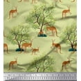 thumbnail image 1 of Soimoi Polyester Crepe Fabric Tree & Kangaroo Animal Print Sewing Fabric Yard 42 Inch Wide, 1 of 1