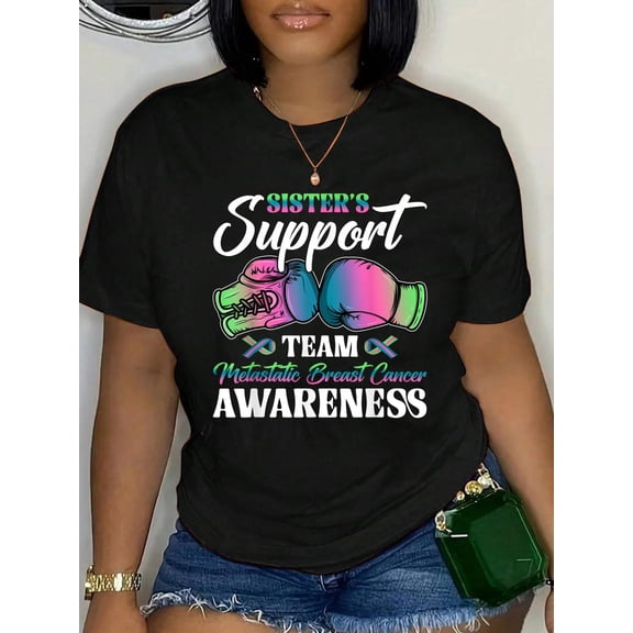 Sister's Support Team Metastatic Breast Cancer Awareness Day T-Shirt