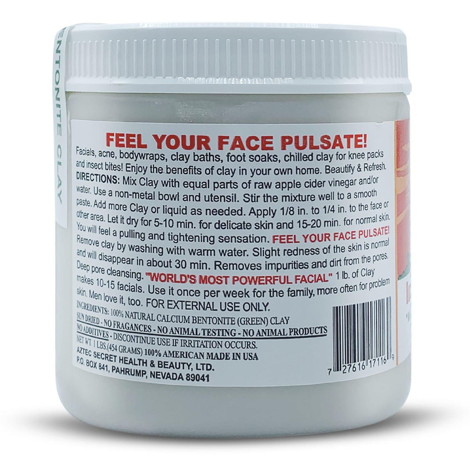 Aztec Secret Indian Healing Clay 1 Pound, World's Most Powerful Facial!