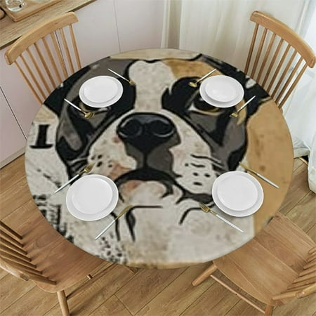 

Patifu Theme Waterproof Anti-Fabric Round Tablecloth Smudge Resistant & Washable Suitable for Indoor and Outdoor Use Perfect for Restaurants Weddings & Parties