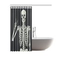 thumbnail image 2 of ABPHQTO Cortina de ducha en blanco y negro, cortina de ducha de tela de poliéster con calavera de esqueleto humano Juegos de baño 150x180 cm, 2 of 3