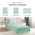 thumbnail image 2 of Sleepy Town Sheets Set, Soft & Wrinkle Free Microfiber 3 Piece Twin XL Sheet Set Deep Pocket, Spa Blue, 2 of 5