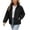 Black, variant on Womens Winter Coats Cotton Padded Winter Coat Stand Collar Vertical Ribbed Quilted Puffer Jacket, White S-2XL