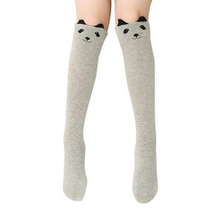 Lavaport Cute Girls Animal Cartoon Print Socks Knee Long Socks