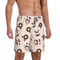 thumbnail image 2 of Fuzoiu Panda Ice Creams Donuts Print Pajama Shorts for Men, Men's Pajama Bottoms,Mens Lounge Sleepwear,Pajama Pants with Pocket-3X-Large, 2 of 6