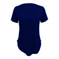 thumbnail image 4 of Blue Womens Tops Womens T Shirts V Neck Summer Short/Long Sleeve Cotton Tops Tees Shirts for Women, 4 of 4