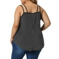 thumbnail image 3 of Agnes Orinda Women's Plus Size CamisoleV Neck Sparkle Silvery Sleeveless Spaghetti Strap Cami Tank Tops, 3 of 5
