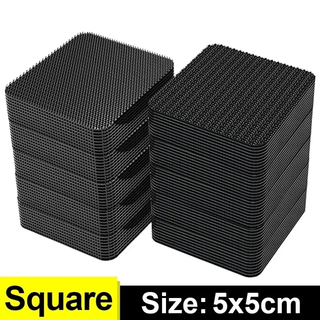 100Pcs Non-slip Double Faced Stickers Self-adhesive Hook Loop Fastener Tape Sofa Invisible Fixed Clip Household Accessories Square 2pair-4pcs