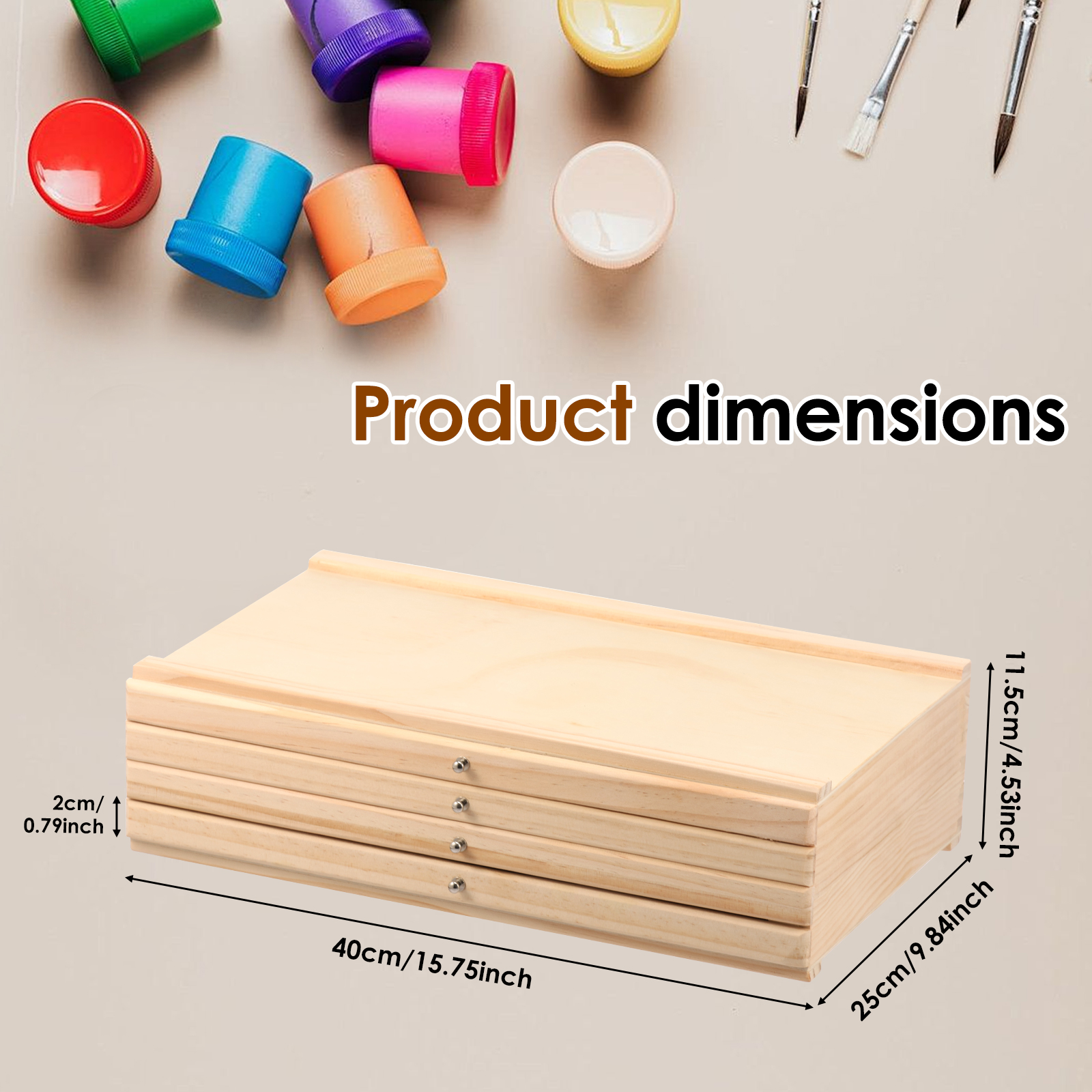 4/6 Drawer Wooden Artist Supply Storage Box for Pastels, Pencils, Pens, Markers, Brushes and Tools
