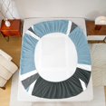 thumbnail image 6 of Feelyou Adult Chic Plaid Twin Sheet Sets, Fashion Artwork Buffalo Twin Fitted Sheet, Blue Grey Abstract Ombre Flat Sheet, Breathable Home Decor, 3pcs, 6 of 8