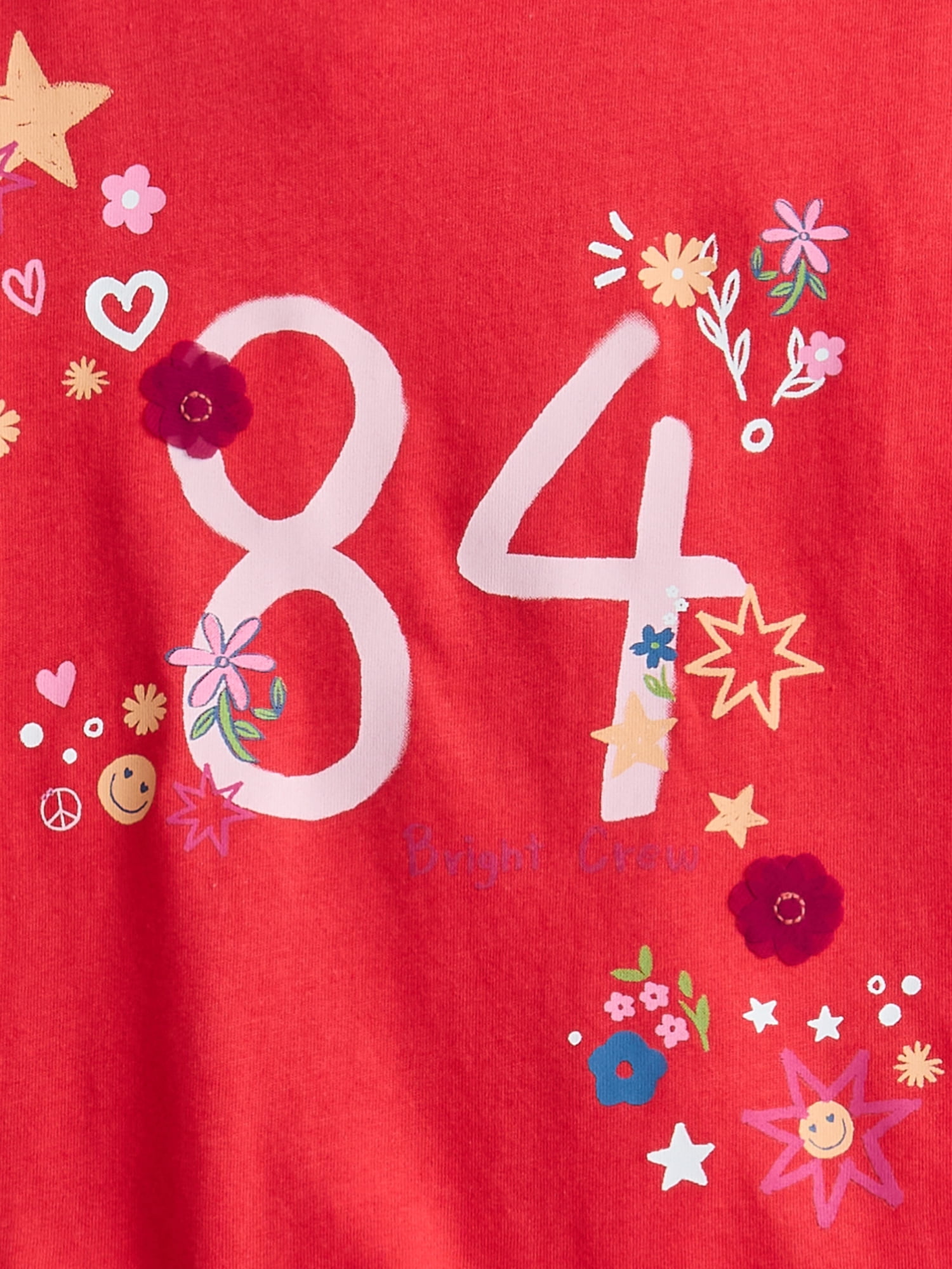 Wonder Nation Girls Embellished Tee with Long Sleeves, Sizes 4-18 & Plus