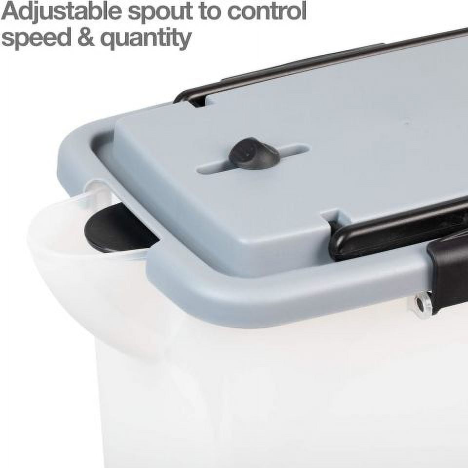 PetFusion BetterBin Portable Cat Litter Storage Bin Container with Wheels, For Dry Cat and Dog Pet Foods, Holds Up To 25 lb/10 Gallons, White