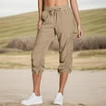 thumbnail image 3 of BLVB Women's Cargo Capris Hiking Pants Lightweight Quick Dry Outdoor Athletic Travel Cropped Pants Casual Loose Comfy with Pockets, 3 of 6