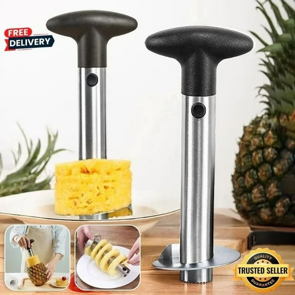 Pineapple Corer Slicer Peeler Cutter Stainless Steel Sliver Kitchen Fruit Usa