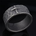 thumbnail image 3 of PAMTIER Men's Stainless Steel Vintage Simple Hammered Cross Ring Ancient Silver Size 11, 3 of 5