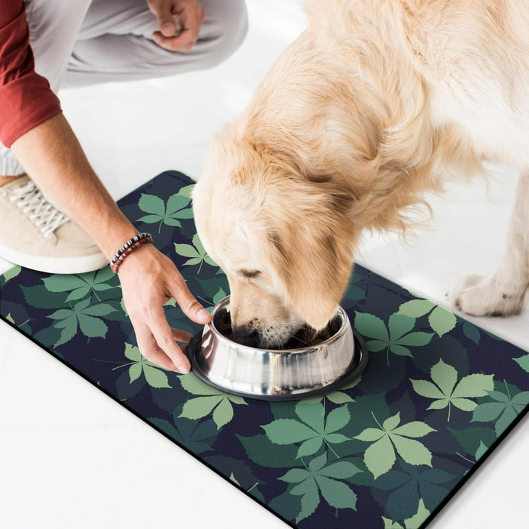 Dog Food Mat, Dog Bowl Mat with Super Water Absorbent 17'''' x 30'''', Easy  to Clean Waterproof Nonslip Mat for Dog Bowls and Water Petplace Mat 