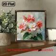 thumbnail image 5 of 8x8 Inch Farmhouse Floral Framed Wo Wall Art with White Wood Frame - Pink Red Geranium Botanical Print, HorizontalVertical Hanging Rustic Picture for Bedroom - Easy-Hook Decor (Country Style), 5 of 6