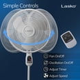 thumbnail image 3 of Lasko Ventilador de pie, Art Deco, White 16" Remote, 1-paquete, 1, 1, 3 of 5