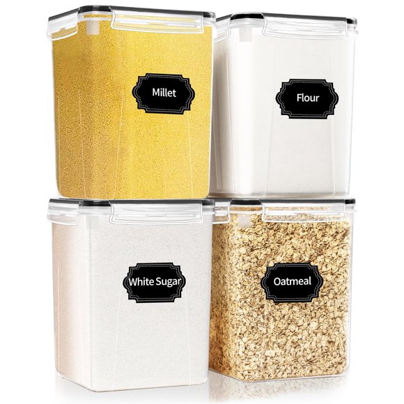 Contenedores de almacenamiento de alimentos HKJ Chef, 5.2 L/176 oz, paquete de 4
