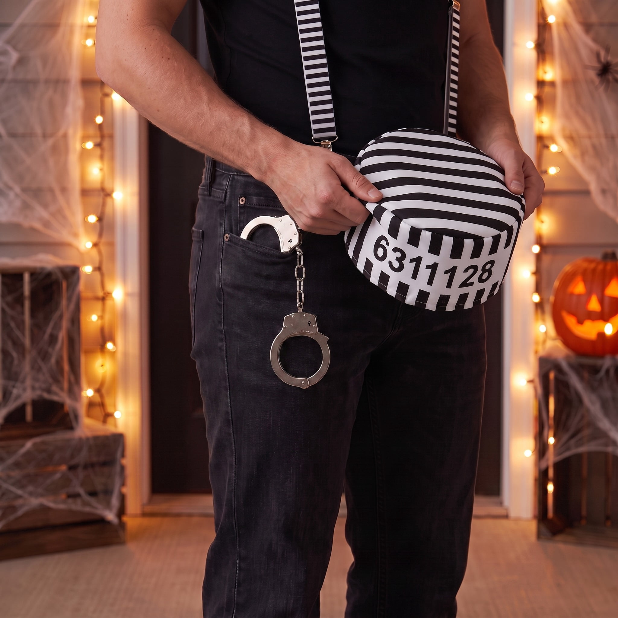 Suspender Costume Accessory Kit for Adults, Black and White, 3 Pieces, Halloween by Way To Celebrate