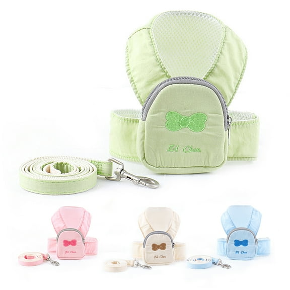 Cheers.US Dog Harness Backpack and Leash Set Cute Bowknot Print Mesh Detachable Puppy Harness Pet Travel Hiking Food Carrier Bag for Small Medium Dogs