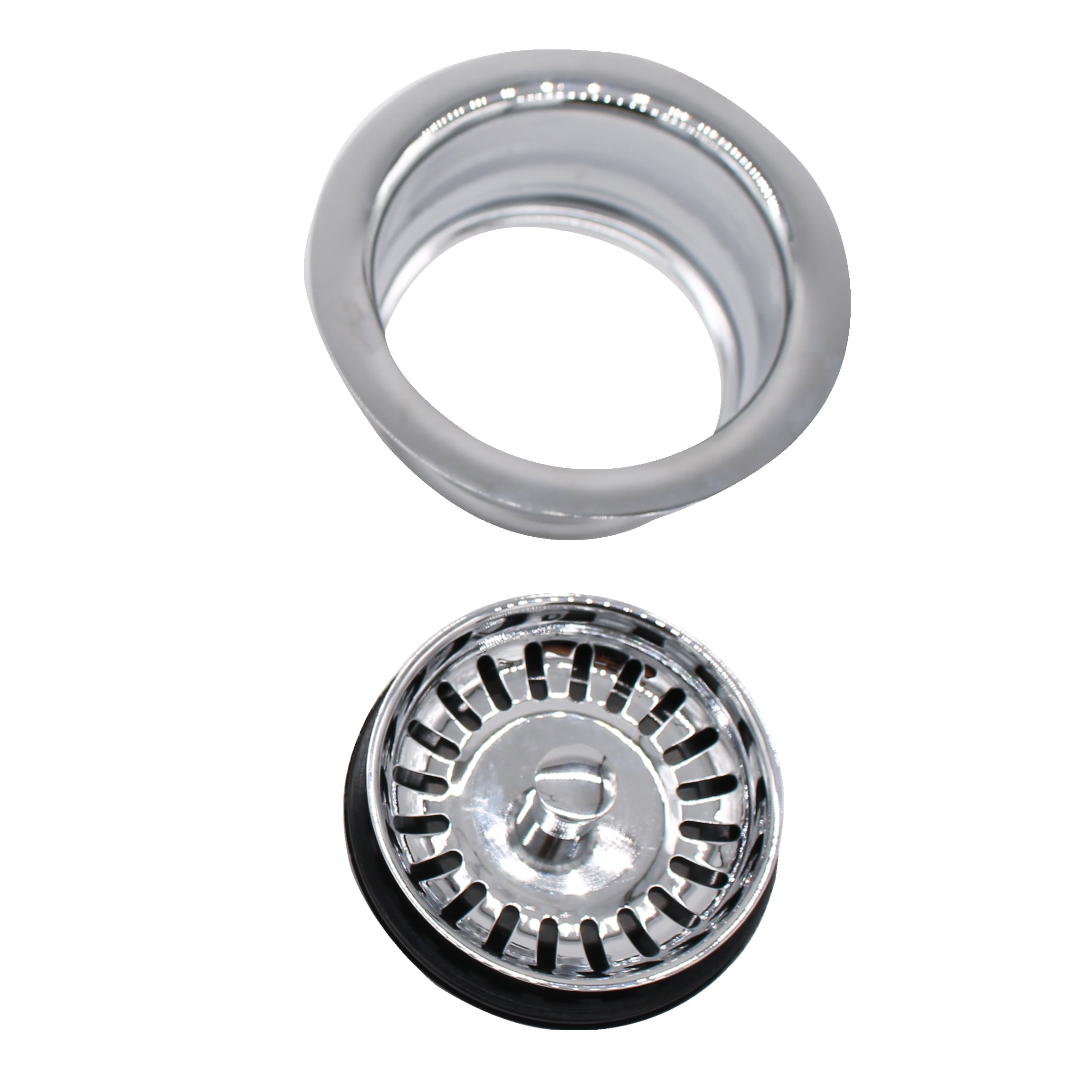 Westbrass COMBO PACK 3-1/2" Post Style Kitchen Sink and Waste Disposal Flange Strainers, Polished Chrome