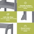 thumbnail image 4 of iRerts Step Stools for Kids, Wooden Toddler Step Stool with 2 Steps and Anti-slip Feet, Toddler Child Standing Tower for Bathroom Kitchen Counter Learning for Toddlers 18 Months and Older, Gray, 4 of 9
