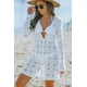thumbnail image 2 of ABPHQTO Vestido playero estilo túnica con encaje y botones blancos para mujer, 2 of 5