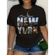 thumbnail image 1 of 1976 New York Letter Print Graphic T Shirt, Breathable Short Sleeve Crew Neck Summer Tee, Women'S Top, 1 of 5