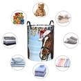 thumbnail image 6 of Goofa Christmas Horse Printed Circular Hamper,Laundry Basket with Handles,Storage Baskets Foldable,Large Capacity Laundry Hamper-Small, 6 of 8