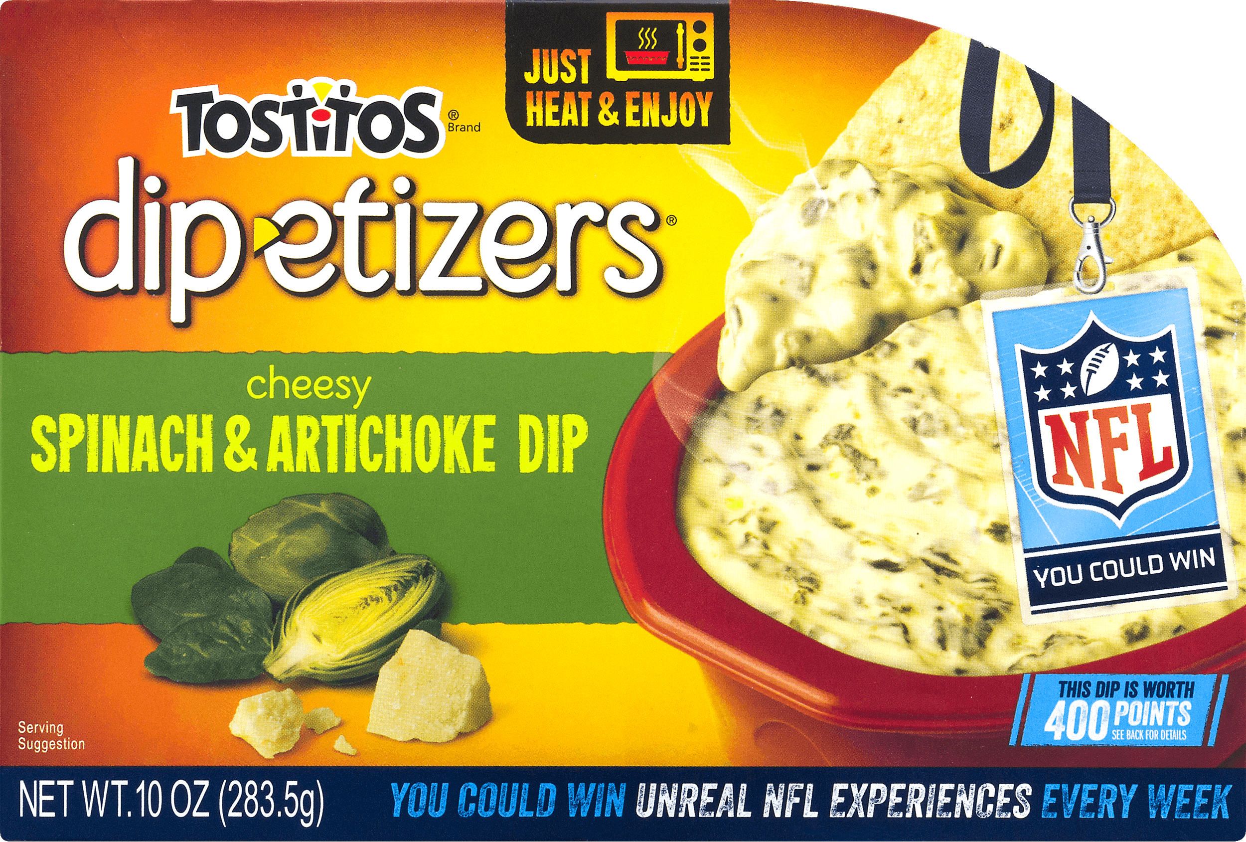 Tosos Dip Etizers Cheesy Spinach Artichoke 10 Oz