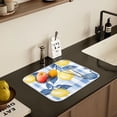 thumbnail image 5 of Yayeee Dish Drying Mat for Kitchen Counter 18" x 24" Microfiber Super Absorbent Coffee Decorative Pad, Light Blue Lemon, 5 of 9